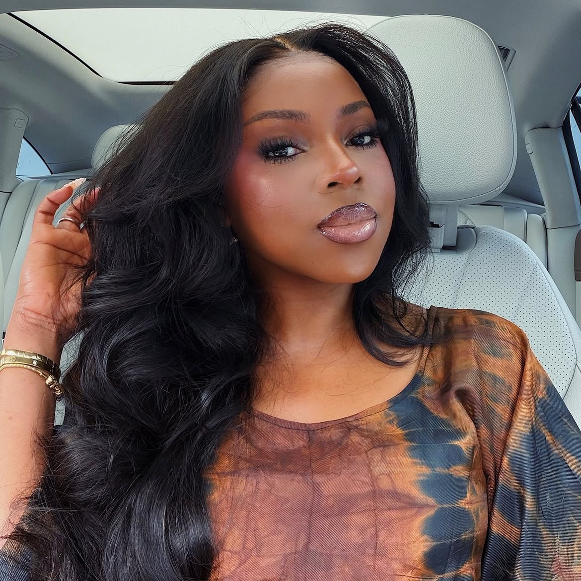 Voluminous Layered Waves With Espresso Brown Hair
