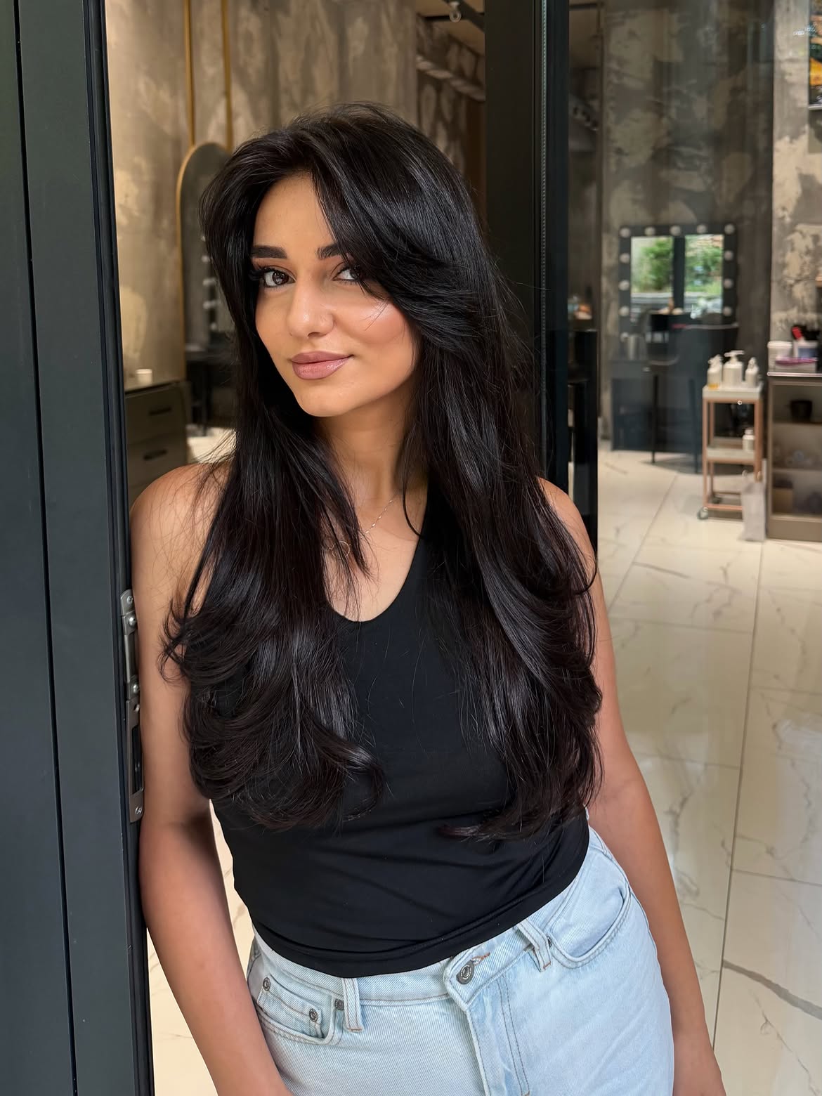 Voluminous Long Layers With Face-Framing Bangs
