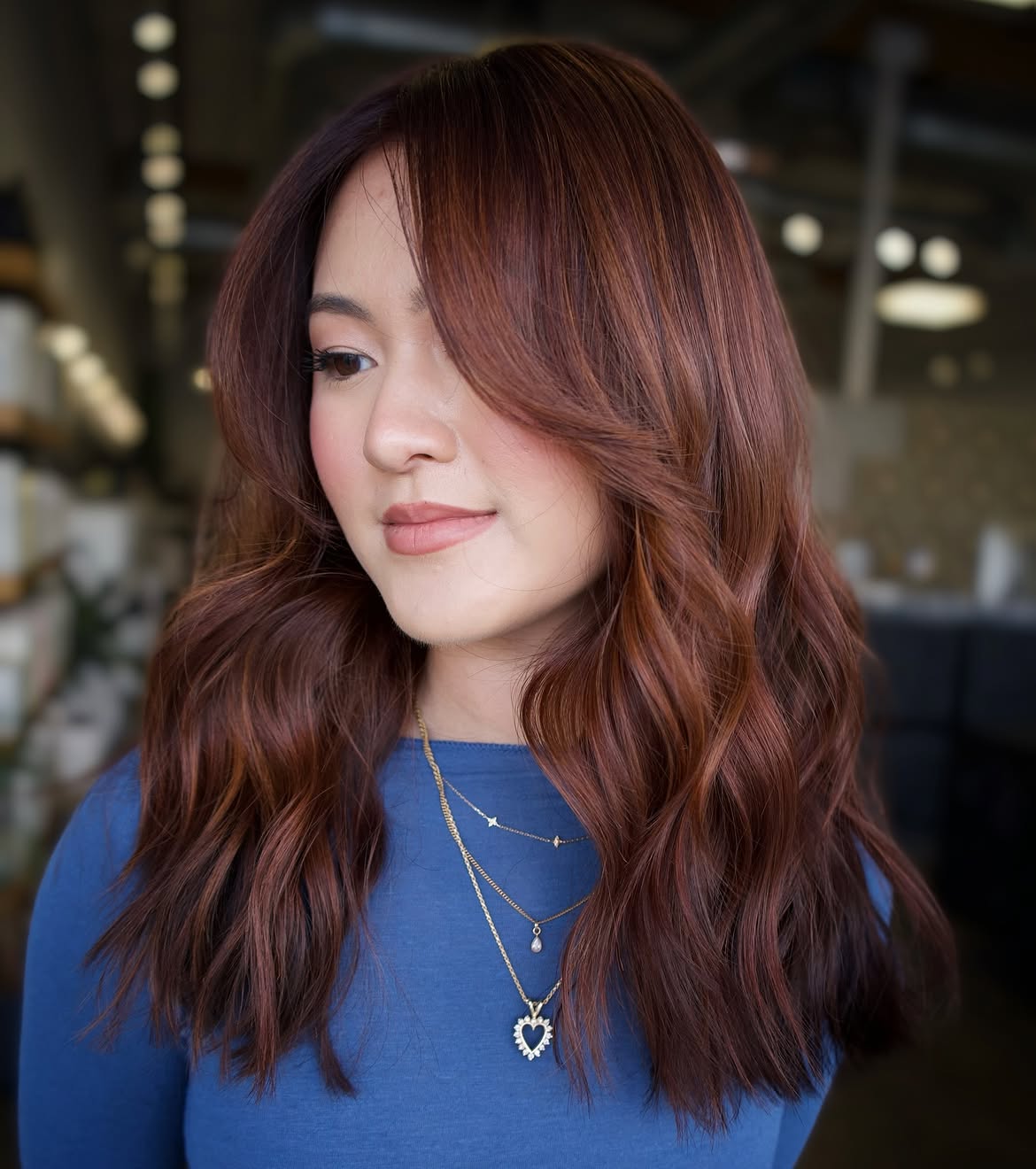 Warm Cinnamon Red Brown Waves