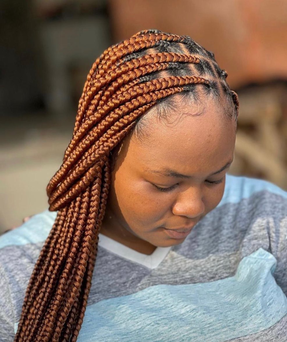 Warm Copper Medium Knotless Braids