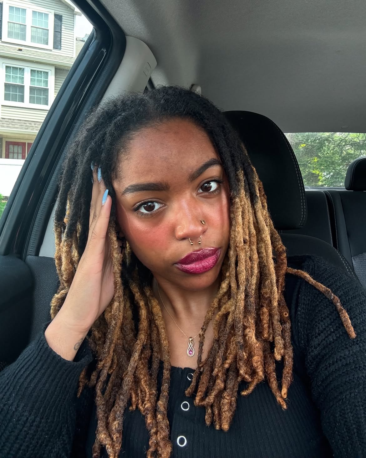 Warm Honey Blonde Highlights On Medium Dreadlocks