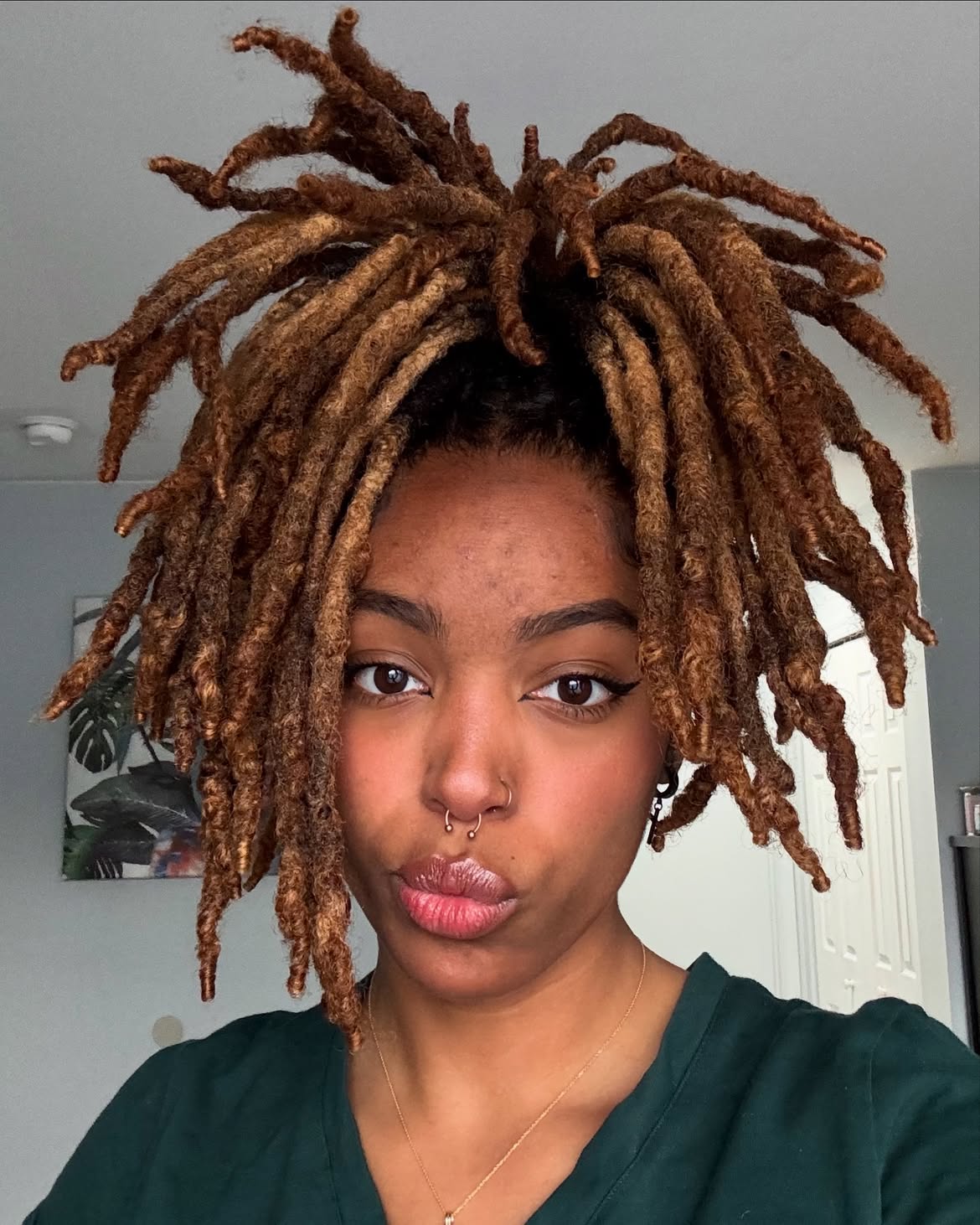 Warm Honey Brown Dreads With Textured Ends