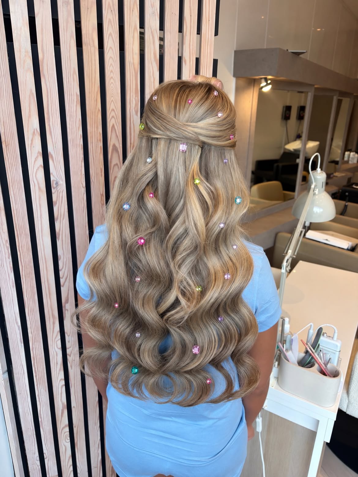 Whimsical Gemstone Embellished Waves