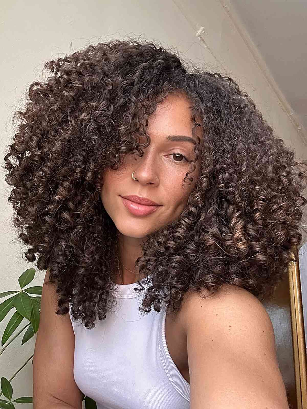Dark Brown Collarbone Blowout With Curtain Bangs Dark Brown Collarbone Blowout With Curtain Bangs — 3c Hairstyles
