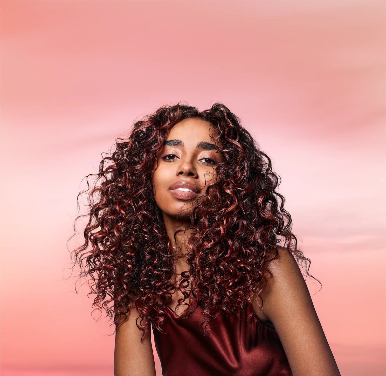 Auburn Shoulder Length Curls With Highlights Auburn Shoulder Length Curls With Highlights — 3c Hairstyles