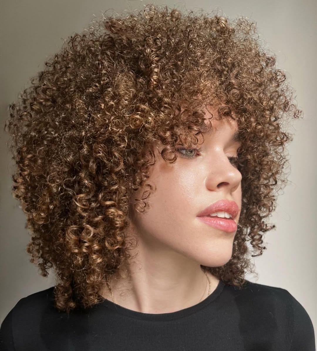 Collarbone Curls With Brown and Blonde Highlights, Office-Safe Version Collarbone Curls With Brown and Blonde Highlights, Office-Safe Version — 3c Hairstyles