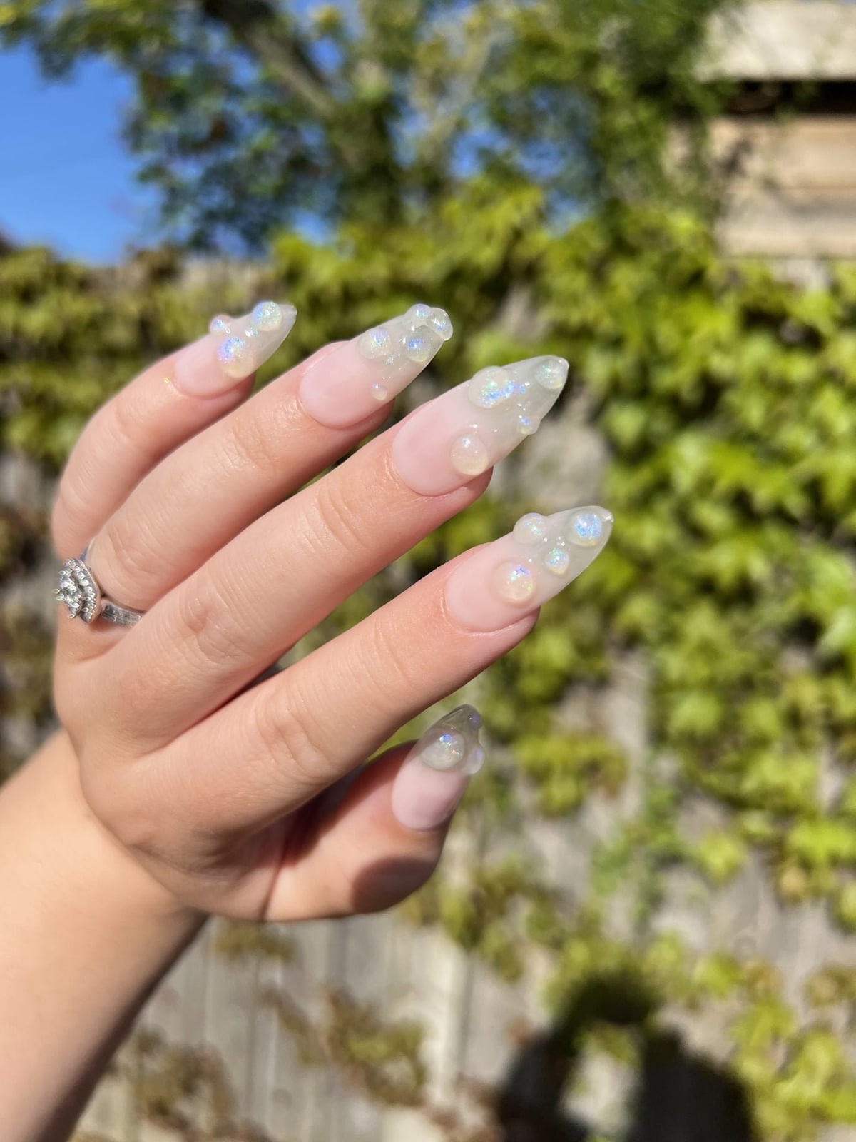 Long Stiletto Nails With 3D Bubble Embellishments — 3D Nails