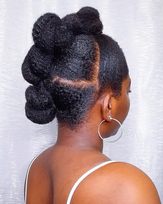 Short Afro Stacked Buns — 4b Hairstyles