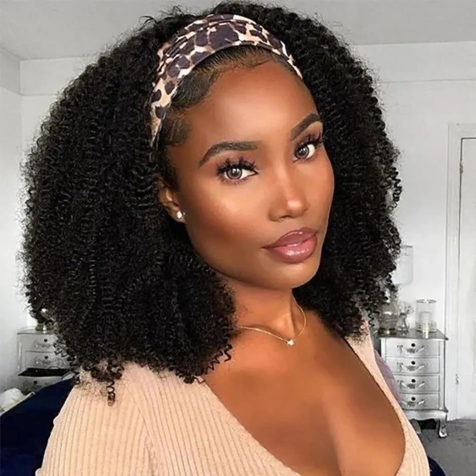 Mid-Length Afro With Defined Curls and Headband — 4b Hairstyles