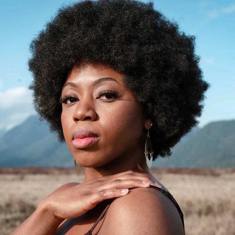 Massive Volume Mid-Back Afro, Low-Key Version — 4c Hair