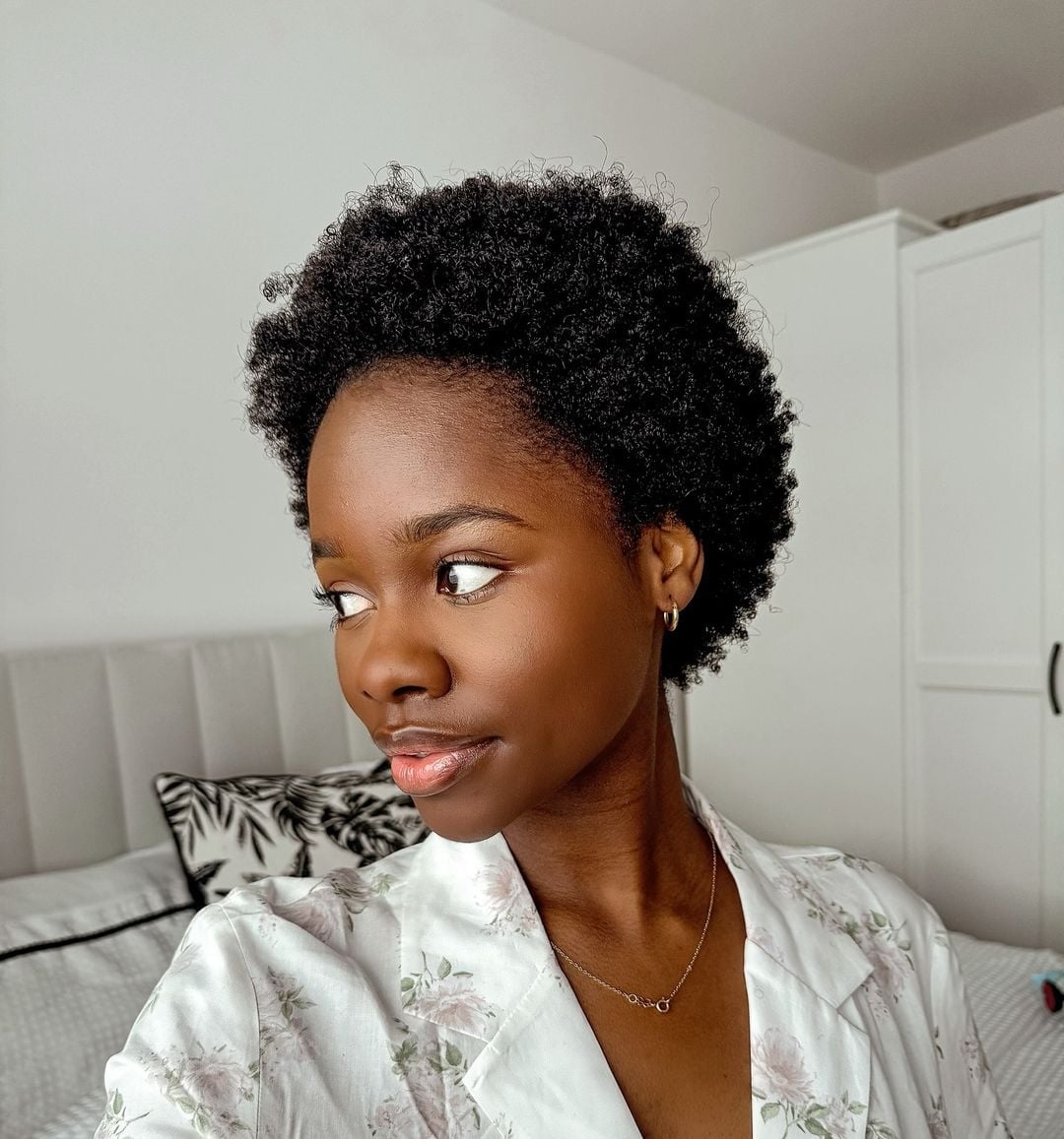 Voluminous Shoulder Length Air Dried Afro — 4c Hair