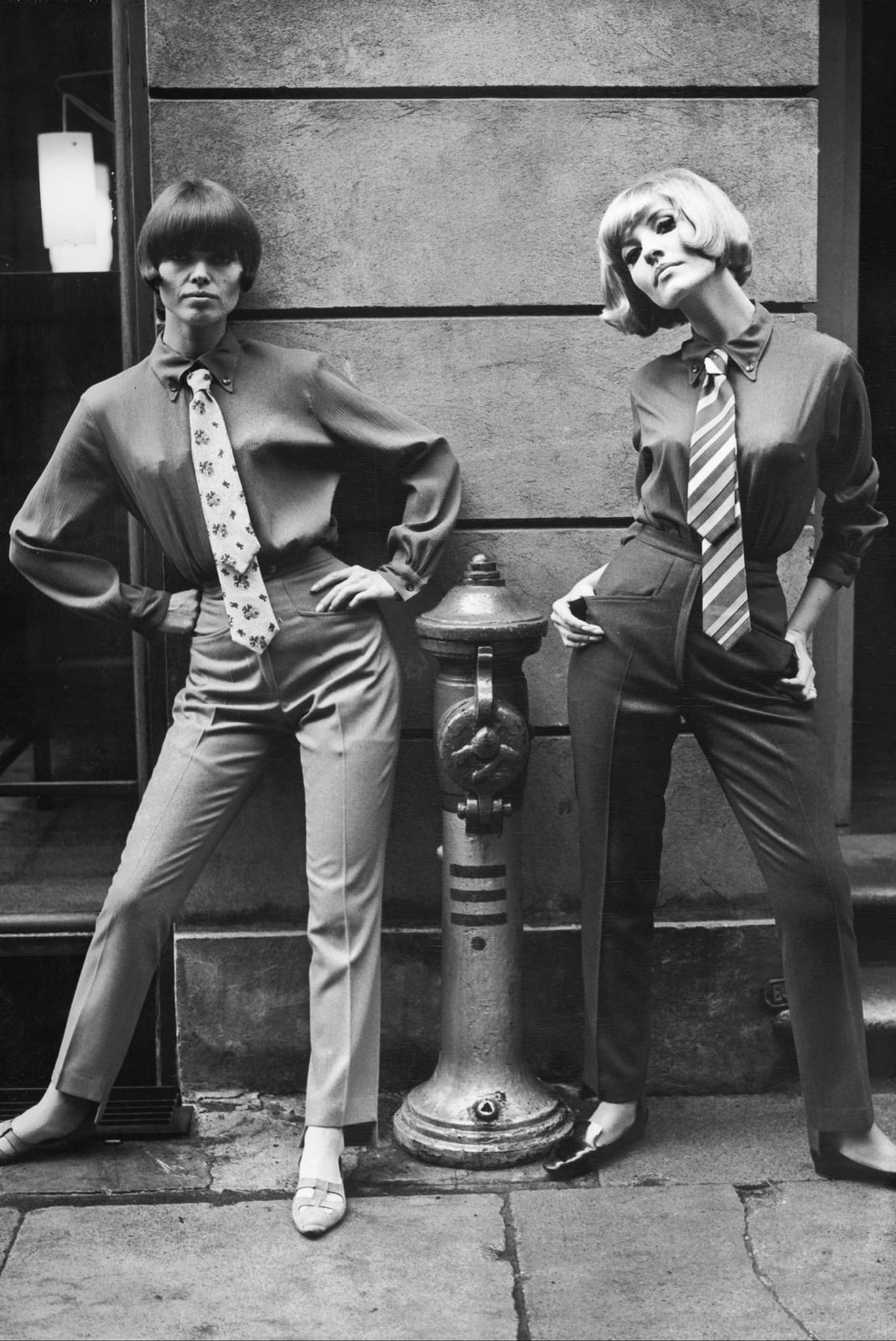 Androgynous Tailoring With Striped Ties Androgynous Tailoring With Striped Ties — 60s Outfits