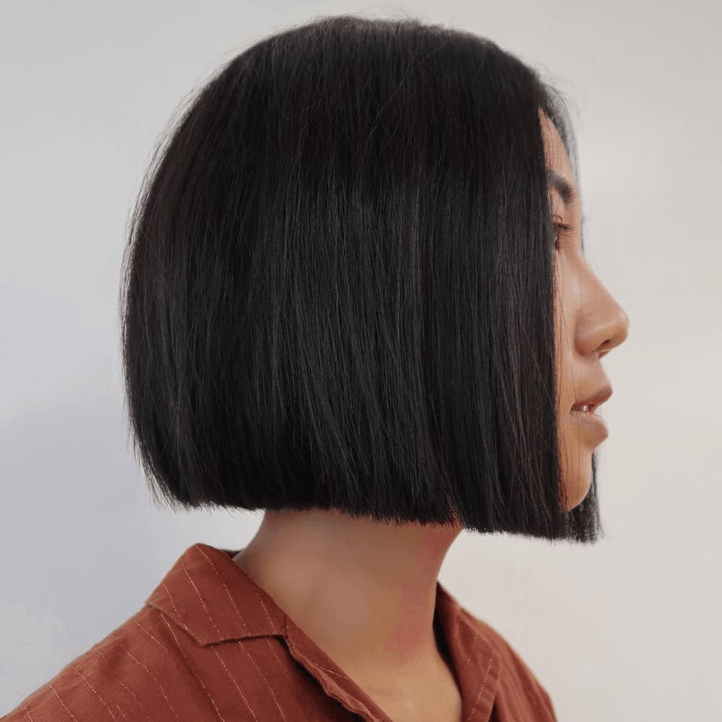 Blunt Cut Black Chin Length A-Line Bob