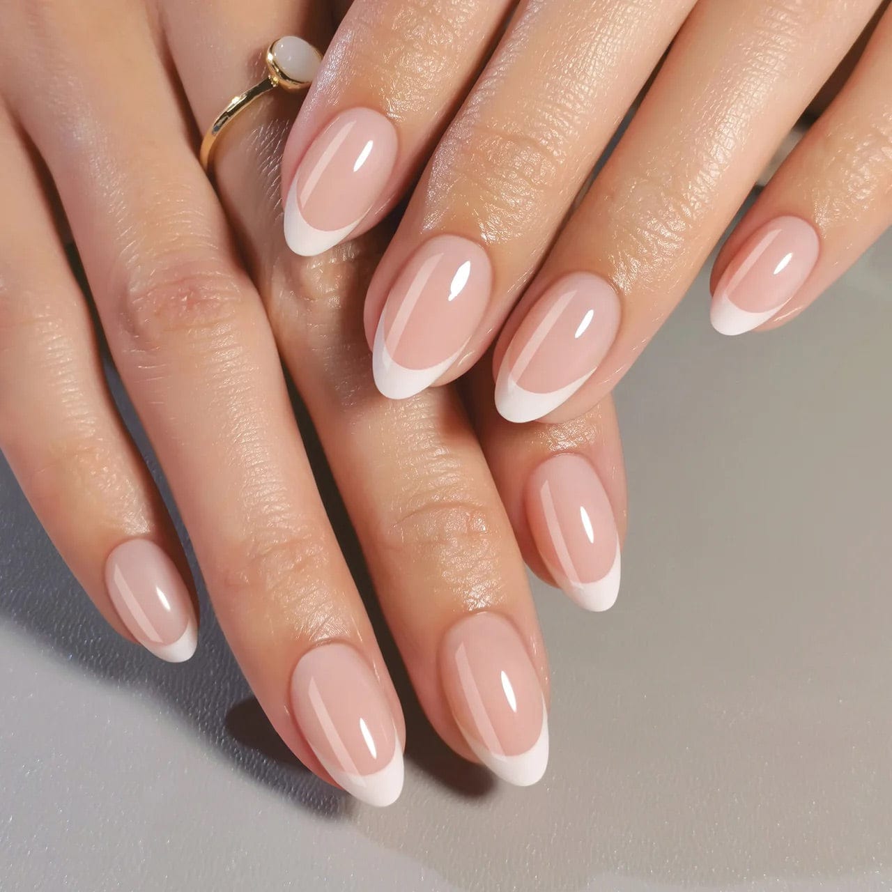 Classic White French Almond Nails Classic White French Almond Nails — Almond French Tip Nails