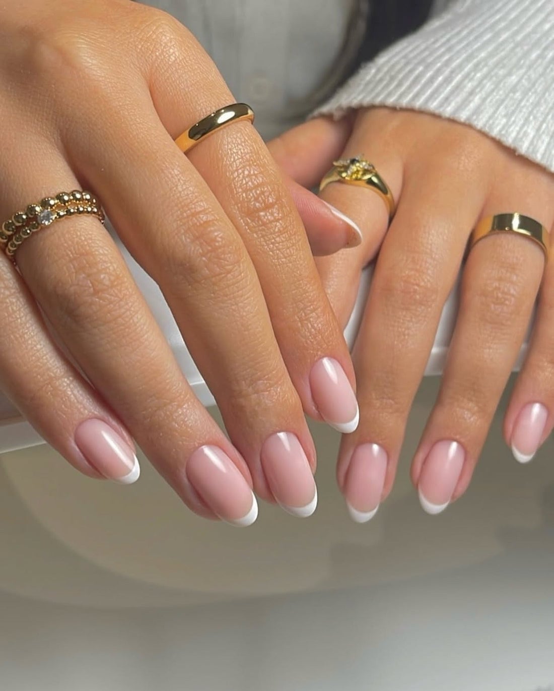 Perfect White French Short Almond Nails Perfect White French Short Almond Nails — Almond French Tip Nails
