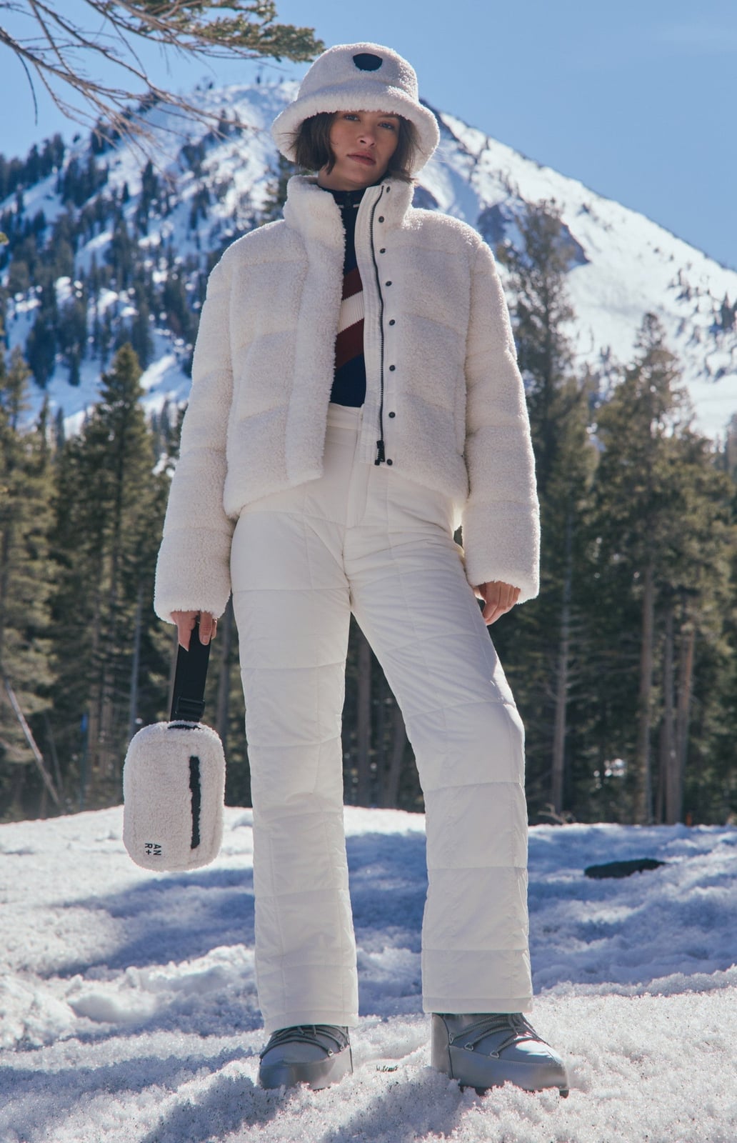 Teddy Fleece Puffer With Quilted Snow Pants Teddy Fleece Puffer With Quilted Snow Pants — Apres Ski Outfits
