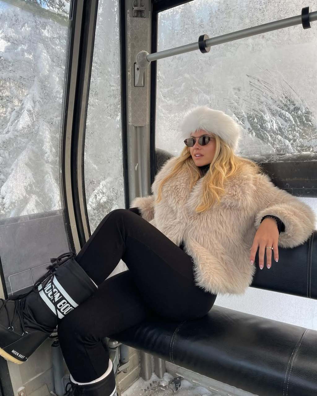 Faux Fur Jacket With Fitted Trousers Faux Fur Jacket With Fitted Trousers — Apres Ski Outfits