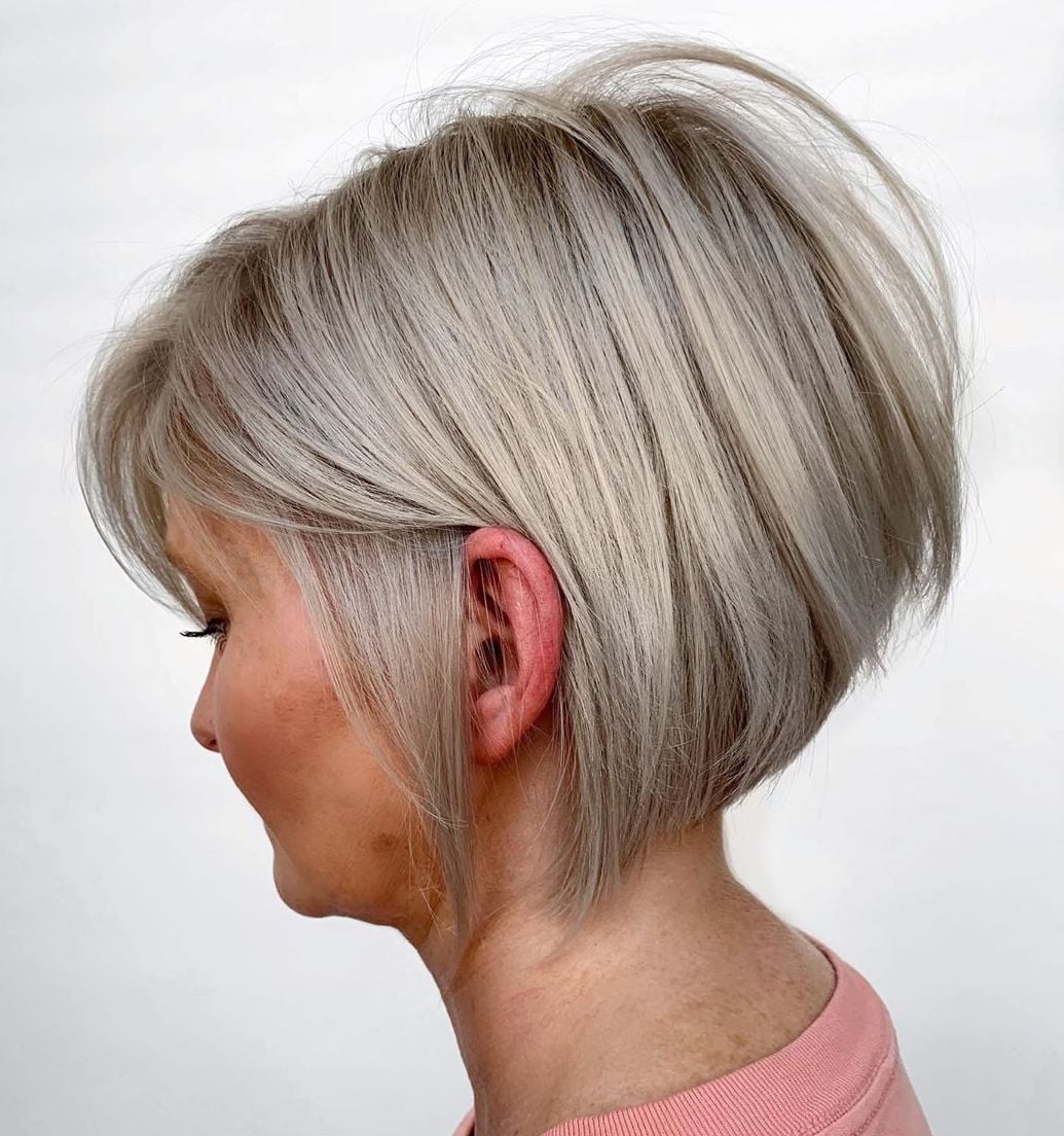 Short Ash Blonde Bob With Subtle Highlights Short Ash Blonde Bob With Subtle Highlights