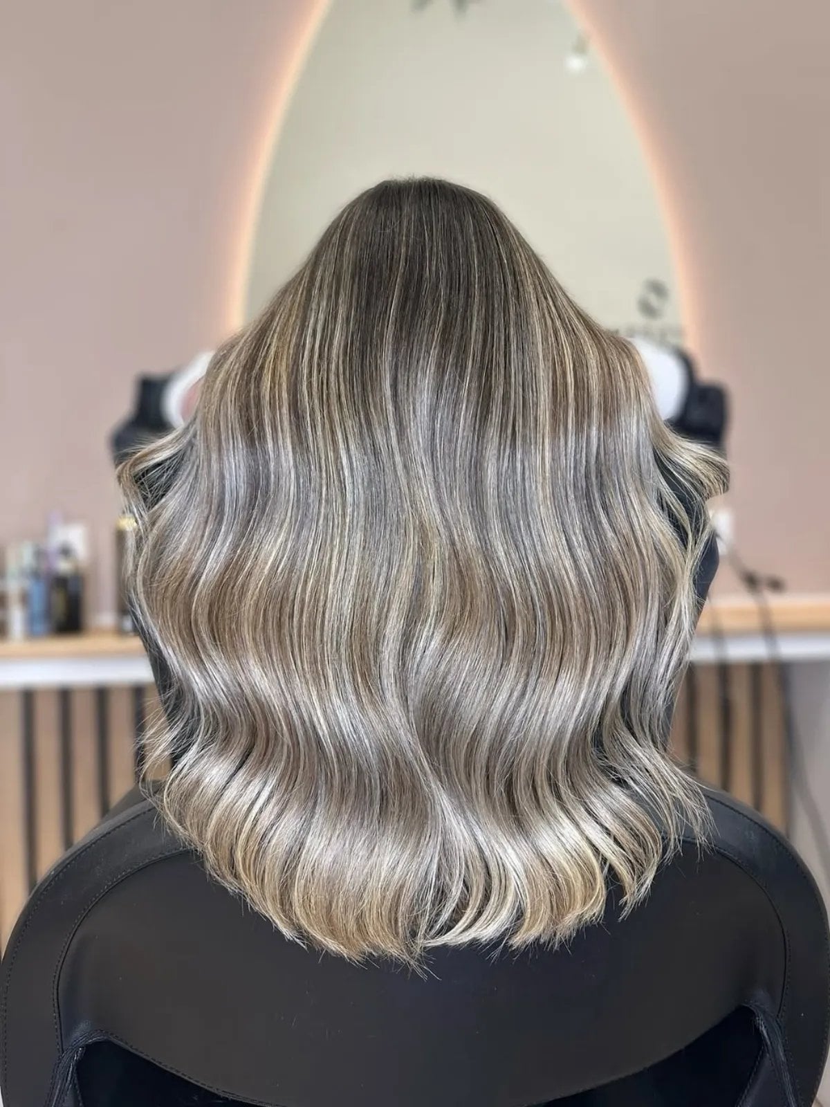 Mid-Back Ash Blonde With Blended Highlights Mid-Back Ash Blonde With Blended Highlights