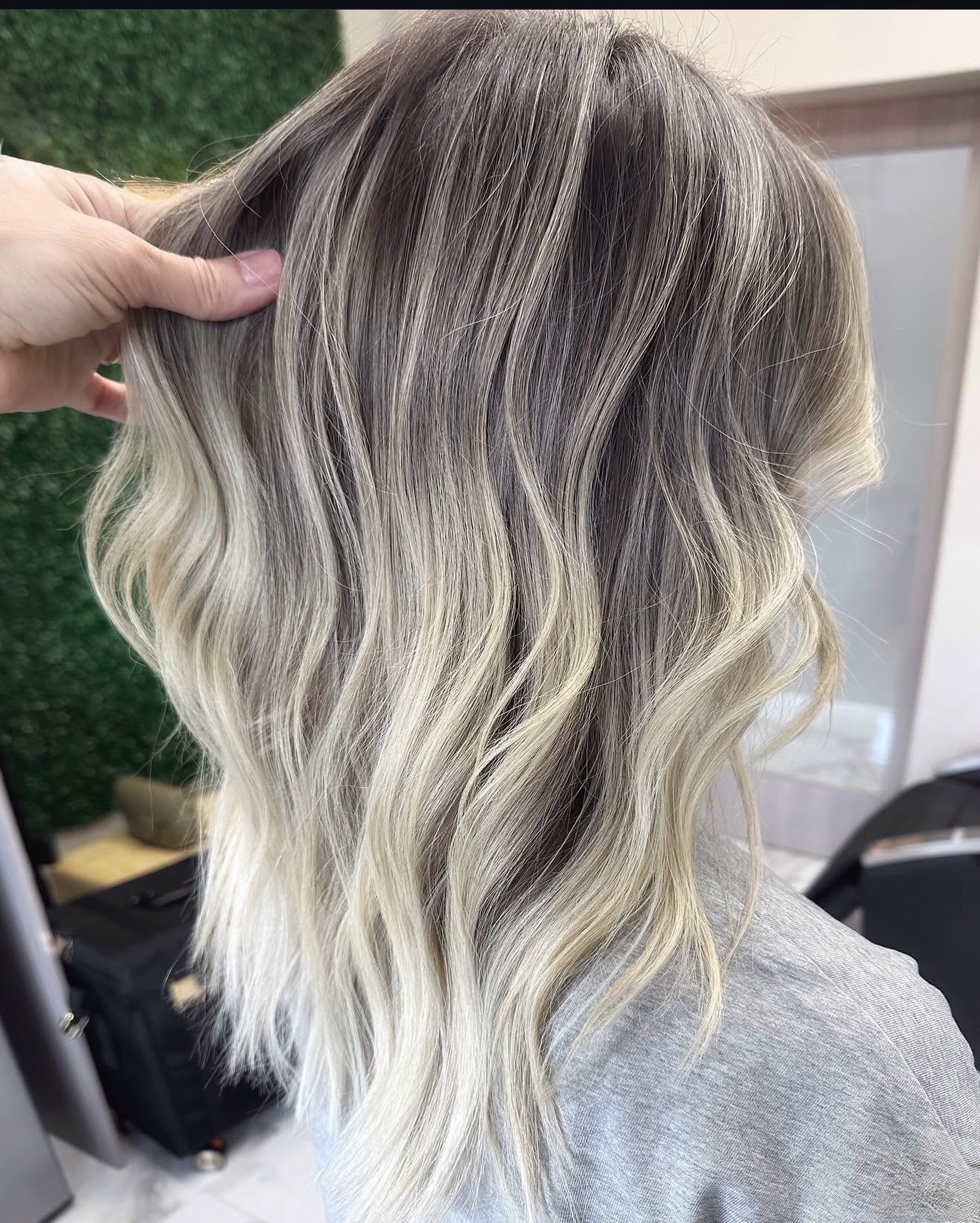 Ash Blonde Balayage With Soft Waves