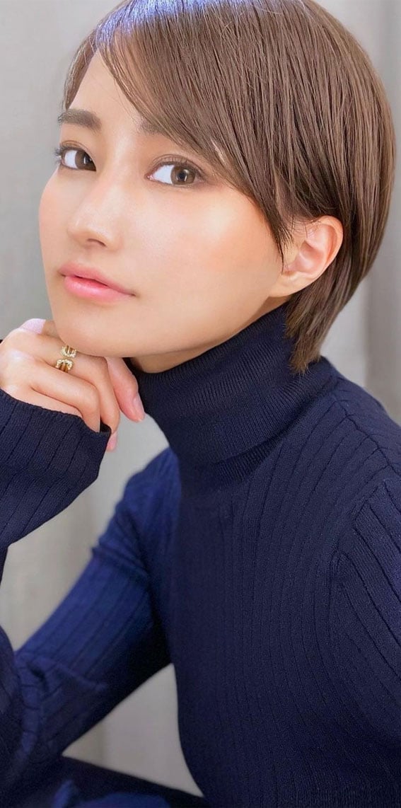 Short Brown Bob With Side Swept Bangs Short Brown Bob With Side Swept Bangs — Asian Haircuts