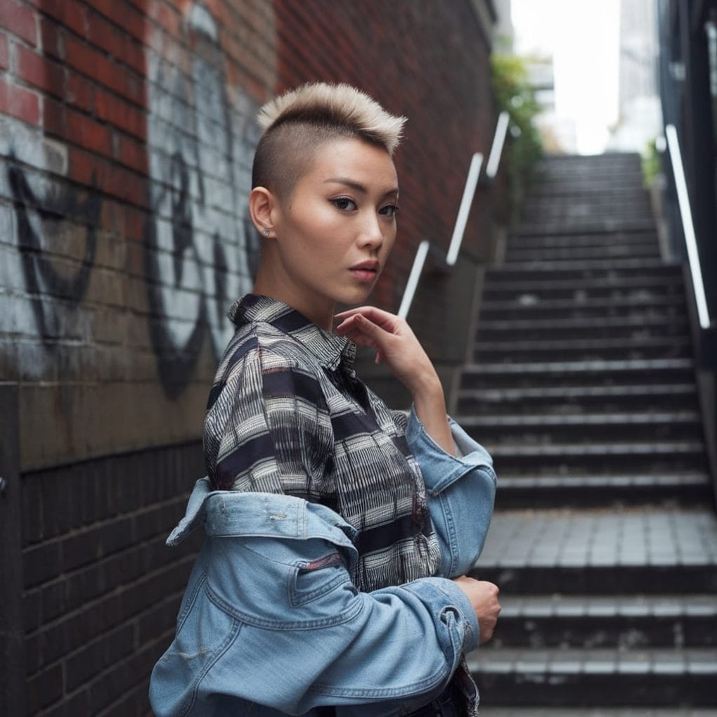Blonde Top With Undercut Sides Blonde Top With Undercut Sides — Asian Haircuts