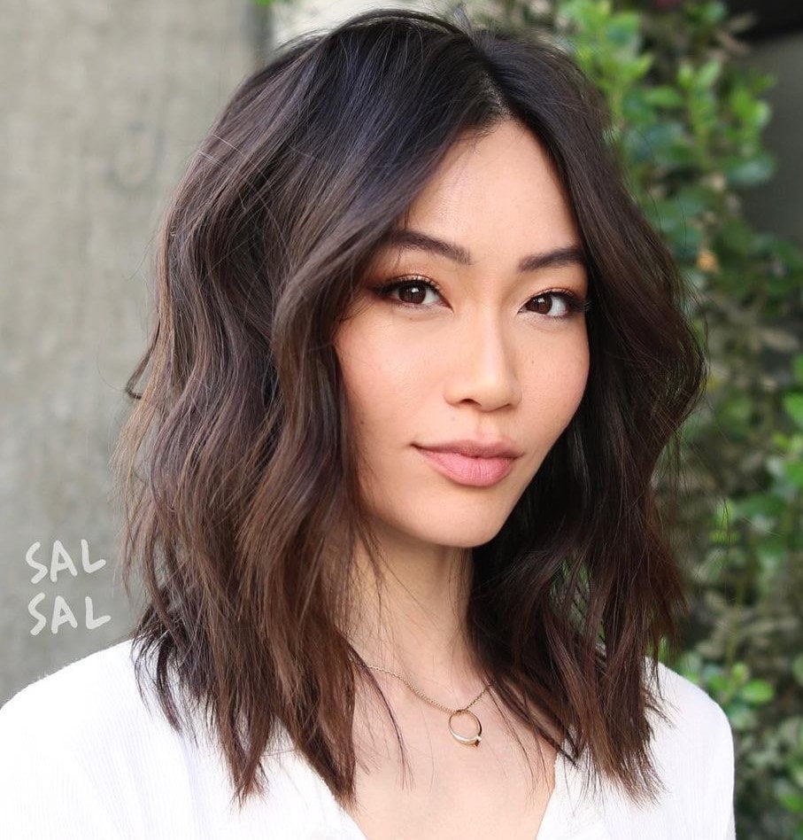 Collarbone Layered Cut With Curtain Bangs Collarbone Layered Cut With Curtain Bangs — Asian Haircuts