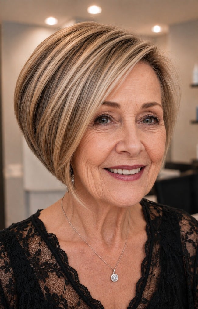 Blonde Wavy Bob With Highlights Blonde Wavy Bob With Highlights — Asymmetrical Bob
