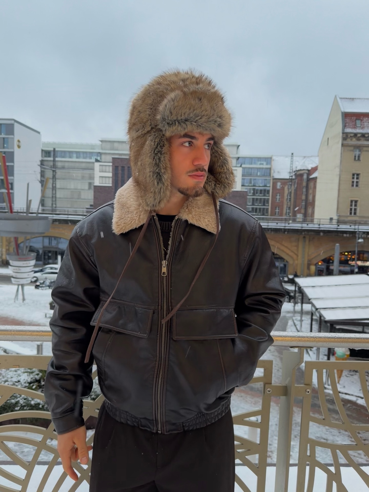 Aviator Jacket With Furry Hat For Snowy Days