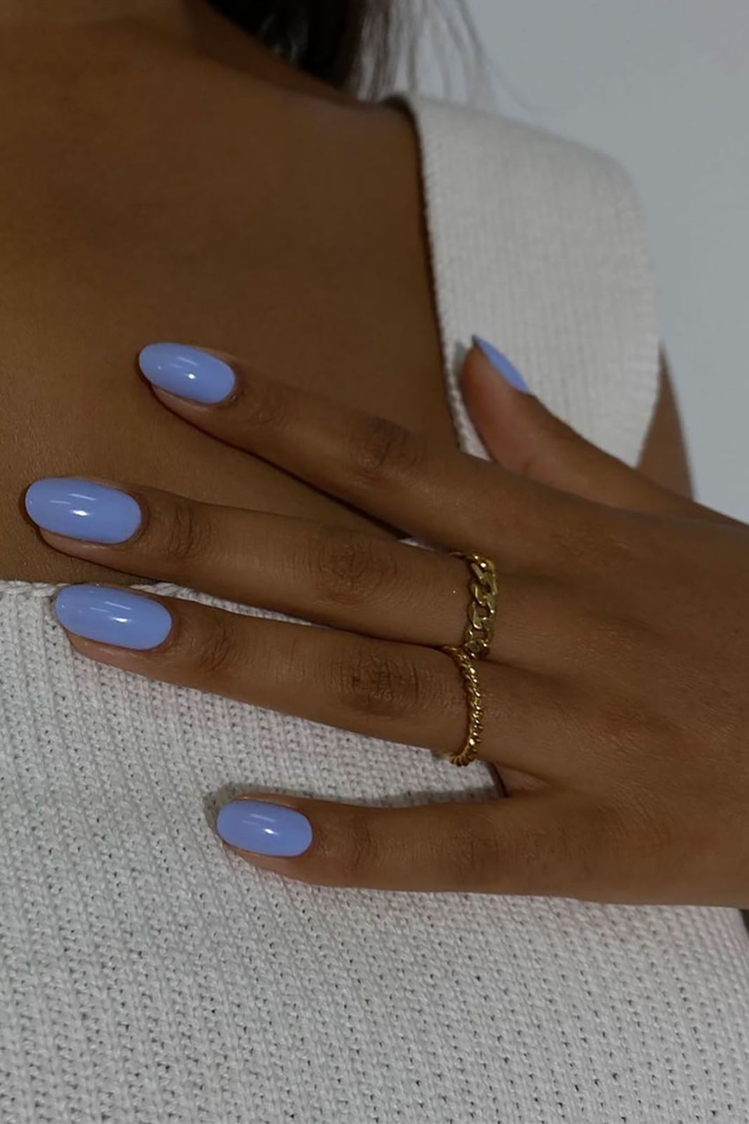 Short Oval Solid Opaque Light Blue Short Oval Solid Opaque Light Blue — Baby Blue Nails