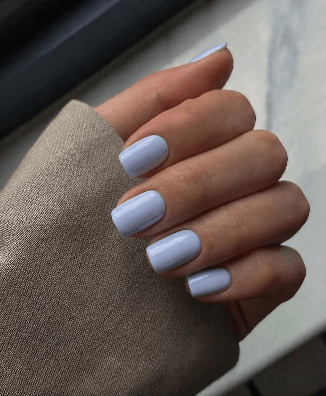 Short Square Solid Pale Blue Short Square Solid Pale Blue — Baby Blue Nails