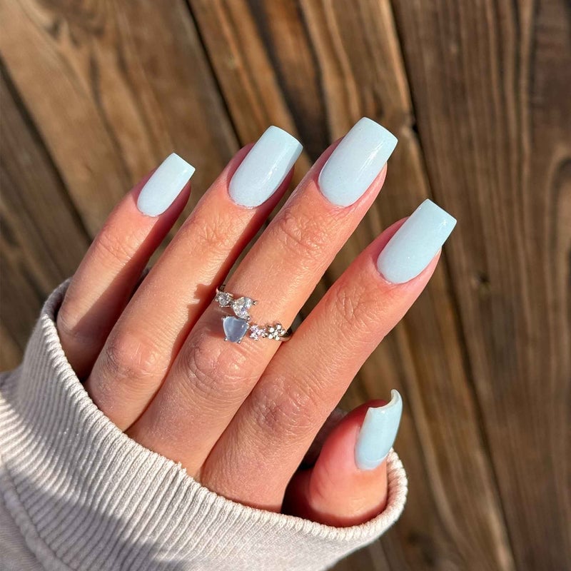 Medium Square Clean Light Baby Blue Medium Square Clean Light Baby Blue — Baby Blue Nails