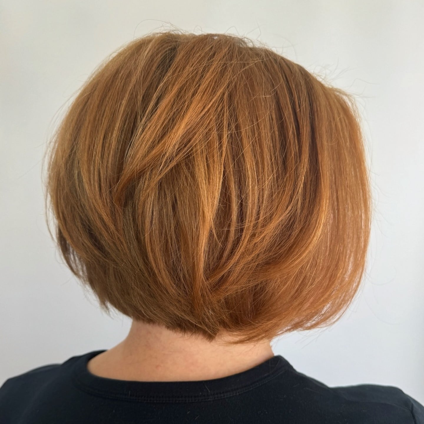 Stacked Layered Ear Length Bob — Back Haircuts
