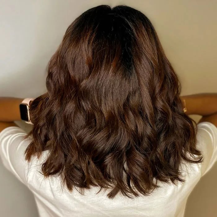 Soft Layered Shoulder Length Waves — Back Haircuts