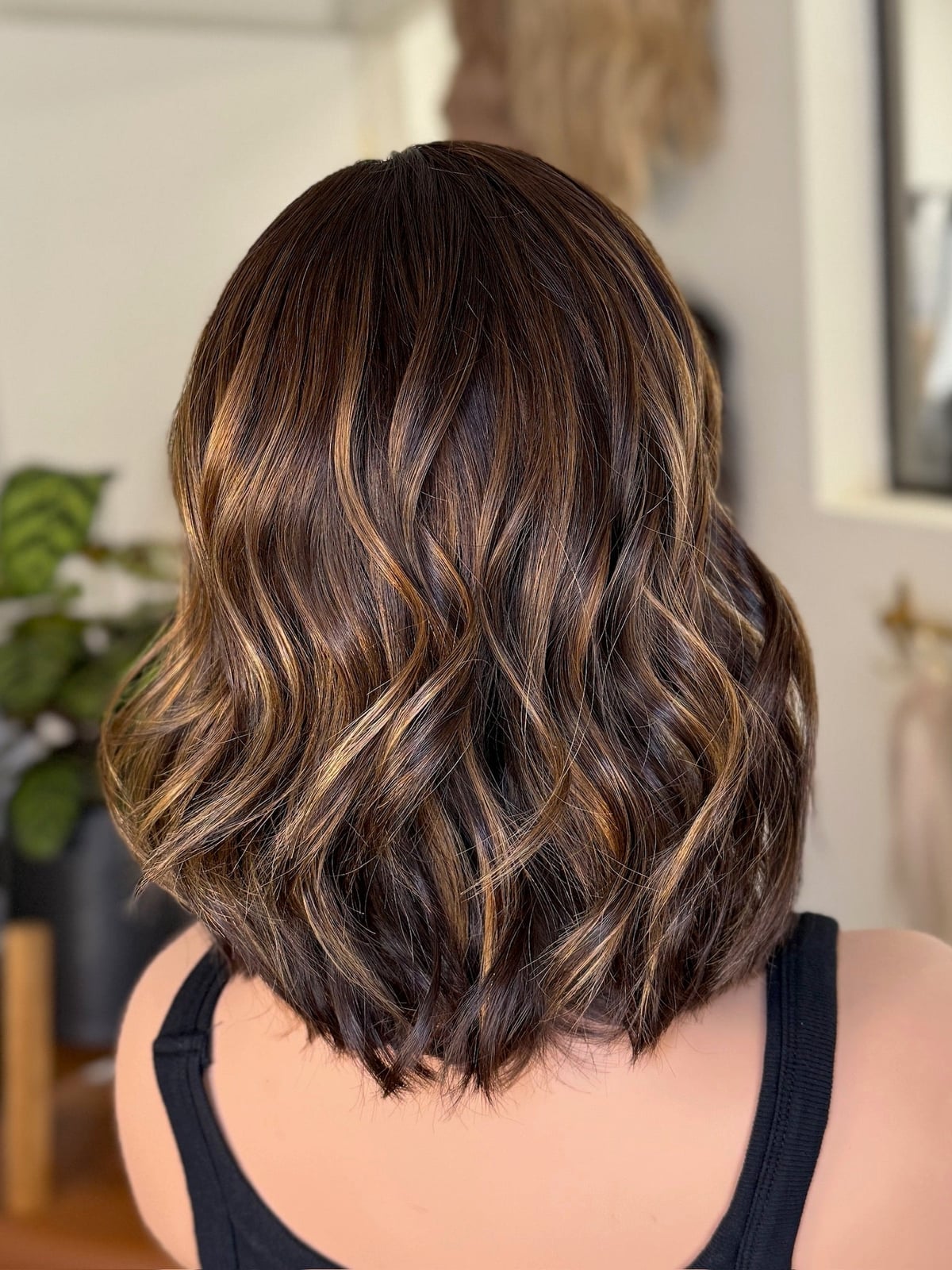 Chin Length Blunt Bob With Golden Balayage — Balayage Bob
