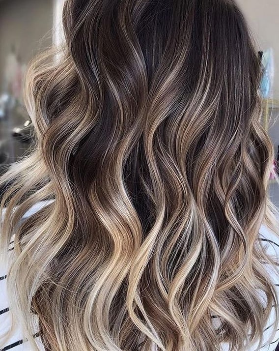 Dark Brown With Rich Caramel And Blonde Balayage, Mid-Back — Balayage Hair