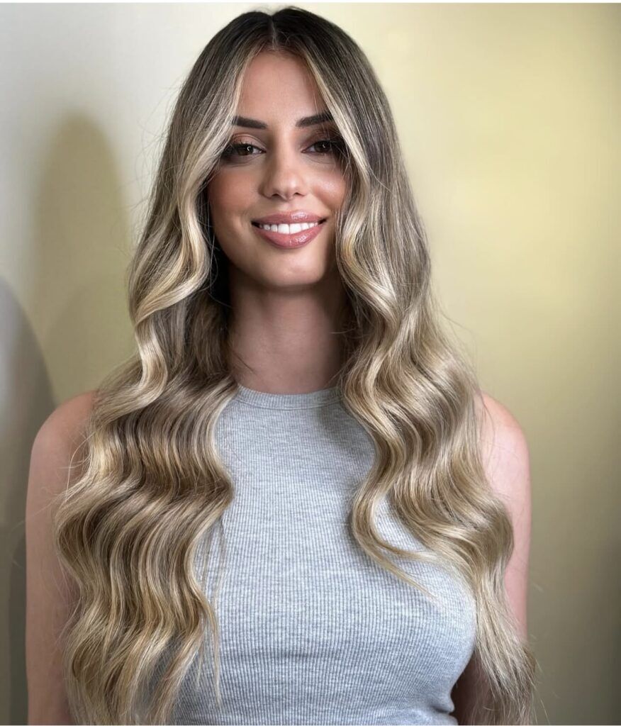 Dark Blonde With Lighter Blonde Balayage And Curtain Bangs — Balayage Hair