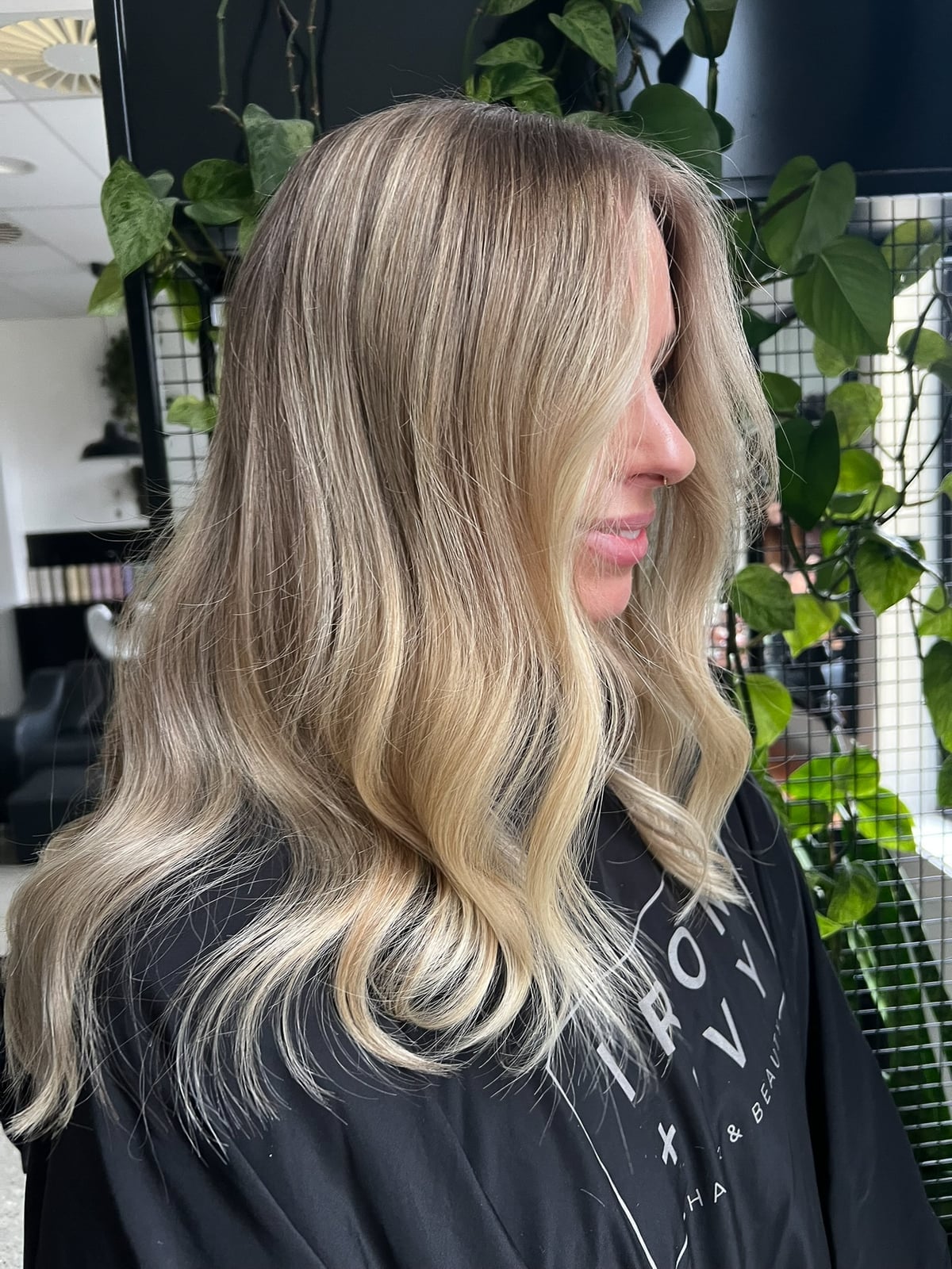 Collarbone Ash Blonde Balayage Blowout With Styled In Soft Waves — Balayage Hair Blonde