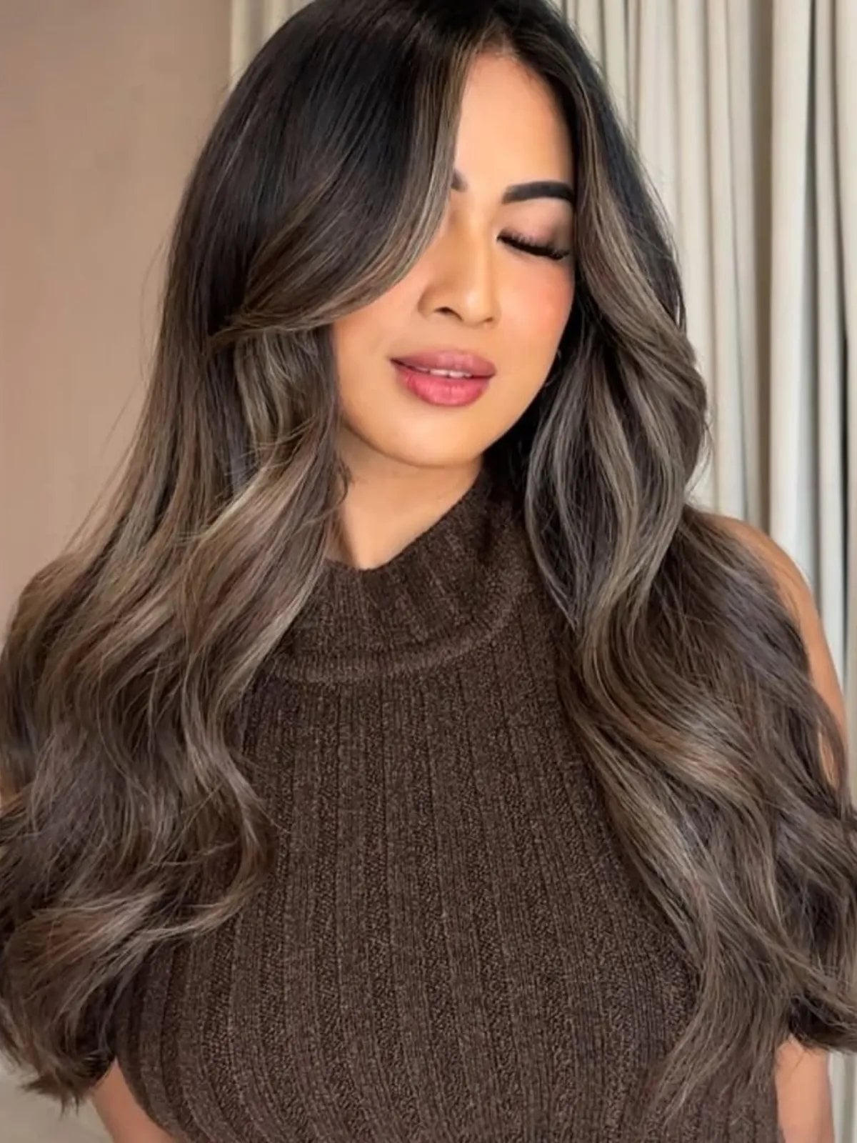Mid-Back Dark Brown With Ash Blonde Balayage — Balayage Hair Blonde