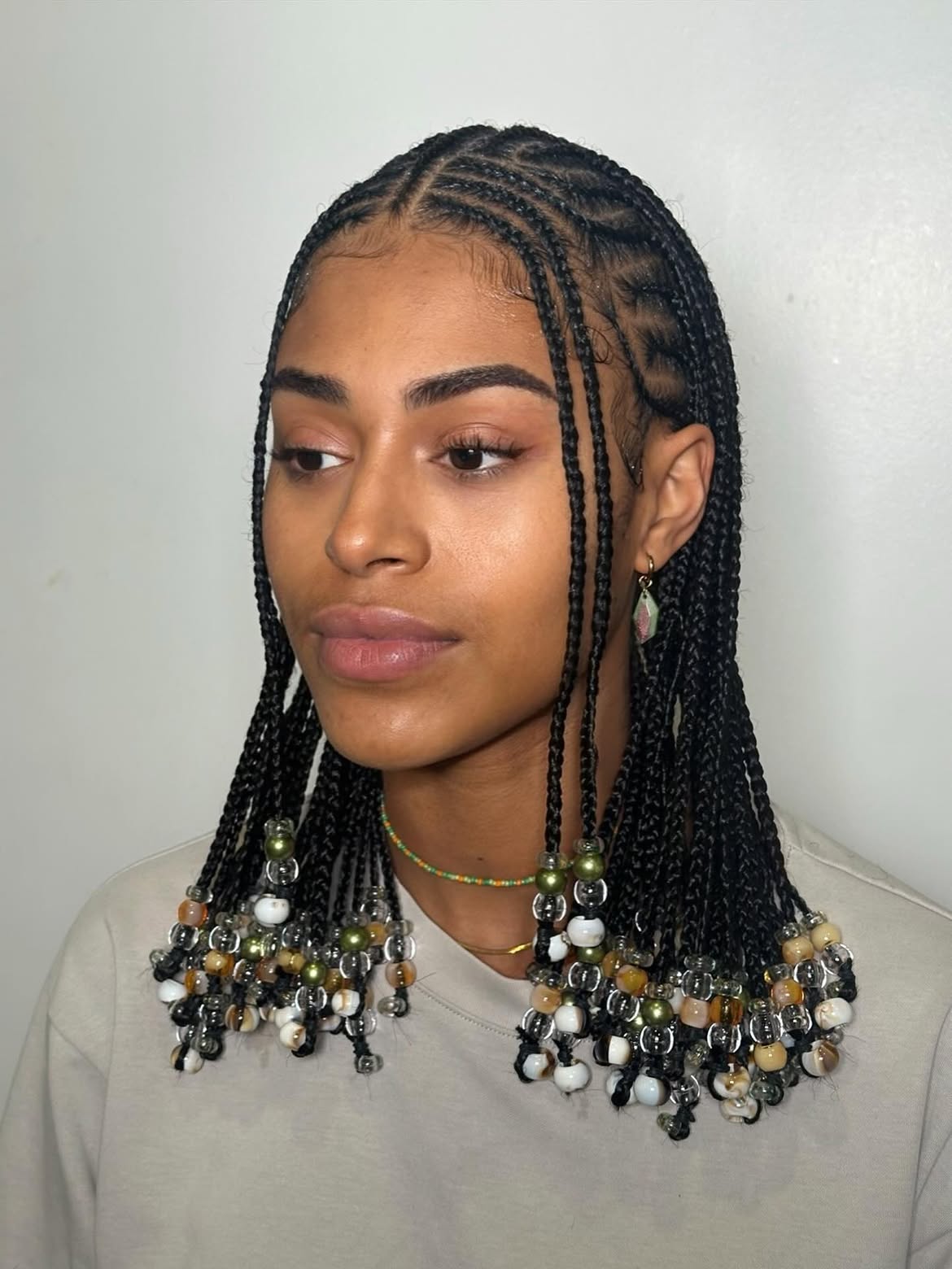 Beaded Feed-In Braids With Sleek Edges