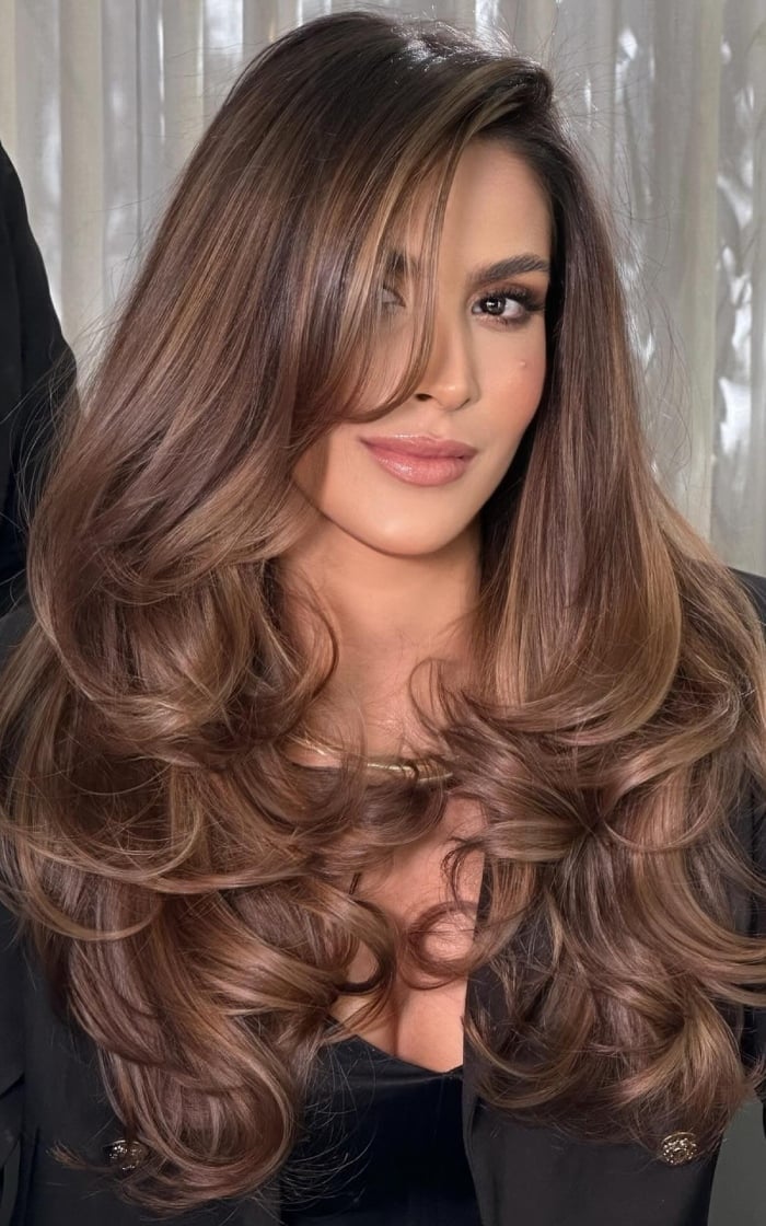 Warm Brunette With Dimensional Beige Highlights