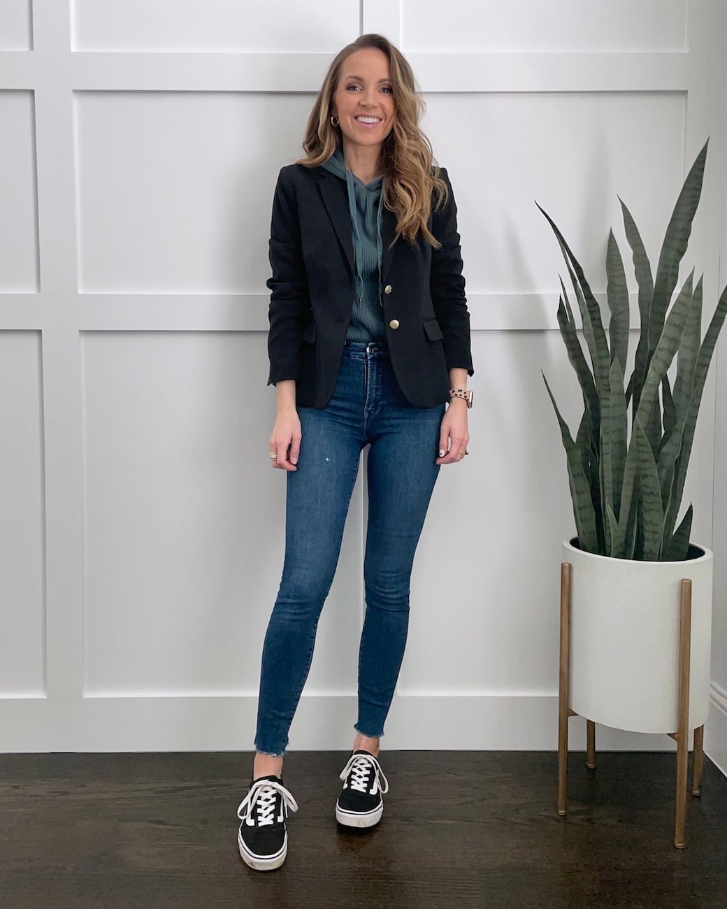 Black Blazer Over Teal Hoodie Black Blazer Over Teal Hoodie — Black Blazer Outfit