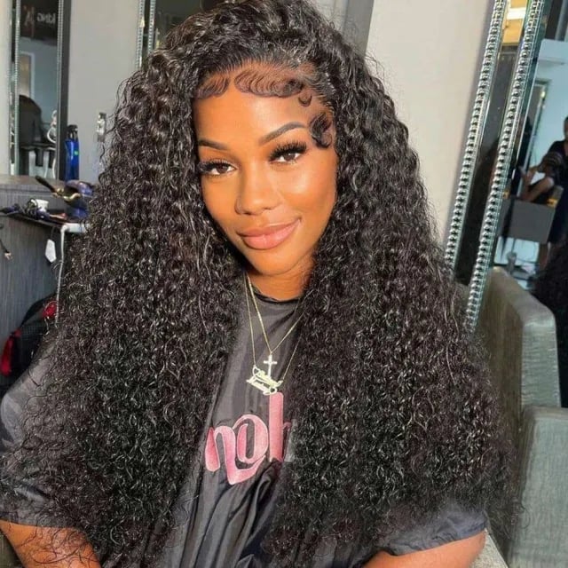 Collarbone Length Loose Curls Half-Up Collarbone Length Loose Curls Half-Up — Black Curly Hair