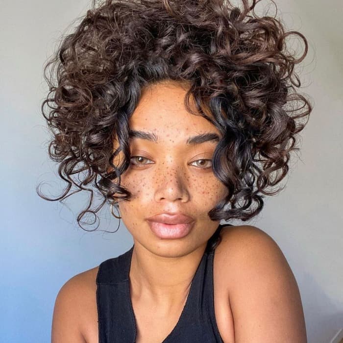 Shoulder Length Defined Curls Side Part Shoulder Length Defined Curls Side Part — Black Curly Hair