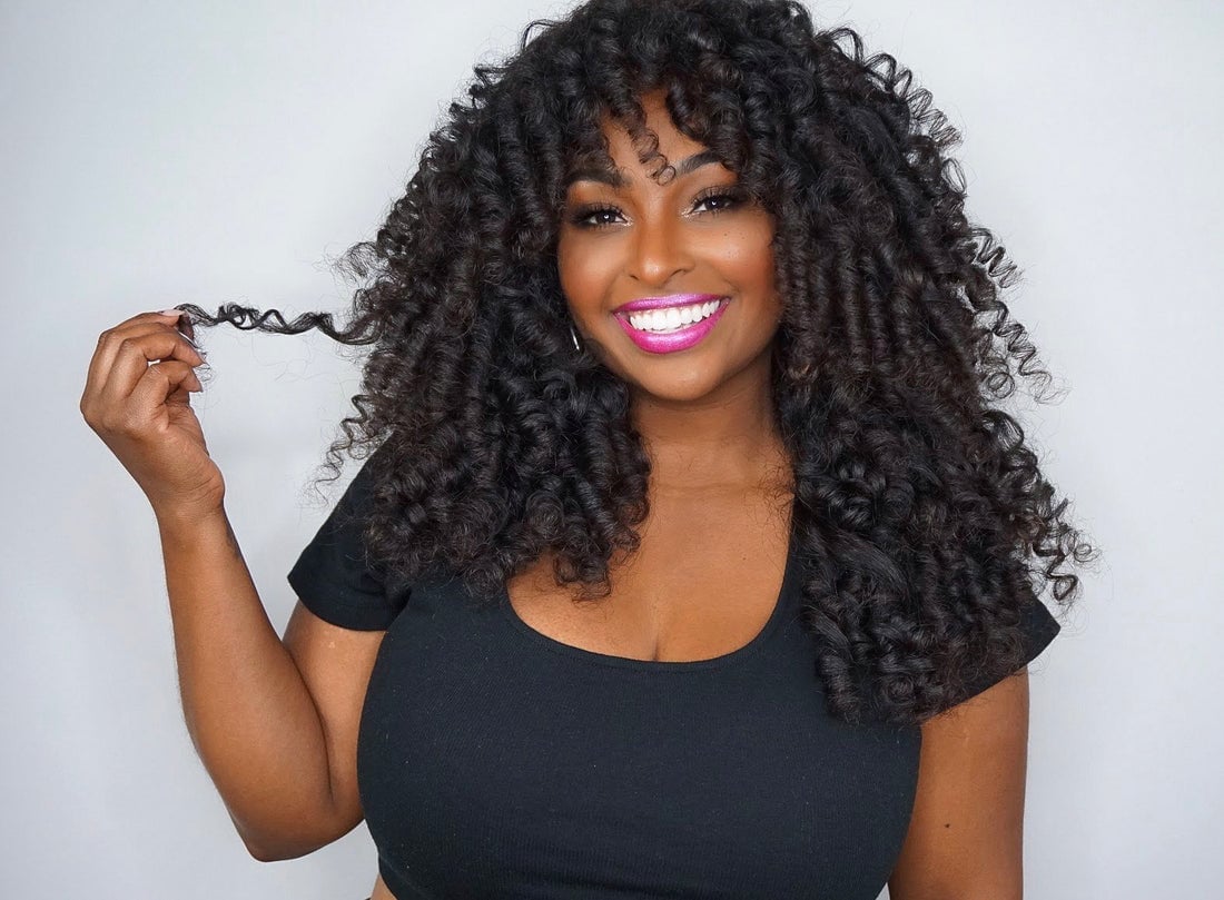 Shoulder Length With Full Curly Fringe Shoulder Length With Full Curly Fringe — Black Curly Hair