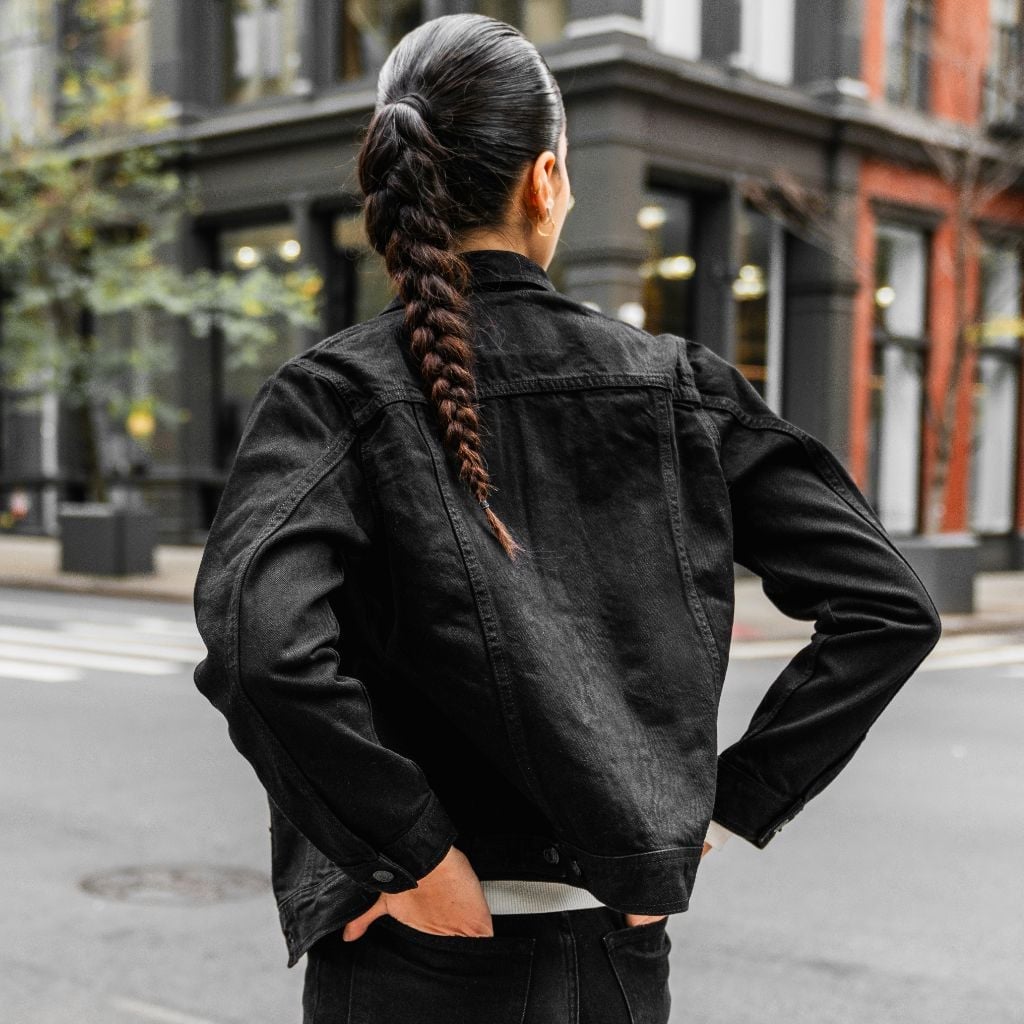 Back View Black Denim Jacket Back View Black Denim Jacket — Black Denim Jacket Outfit