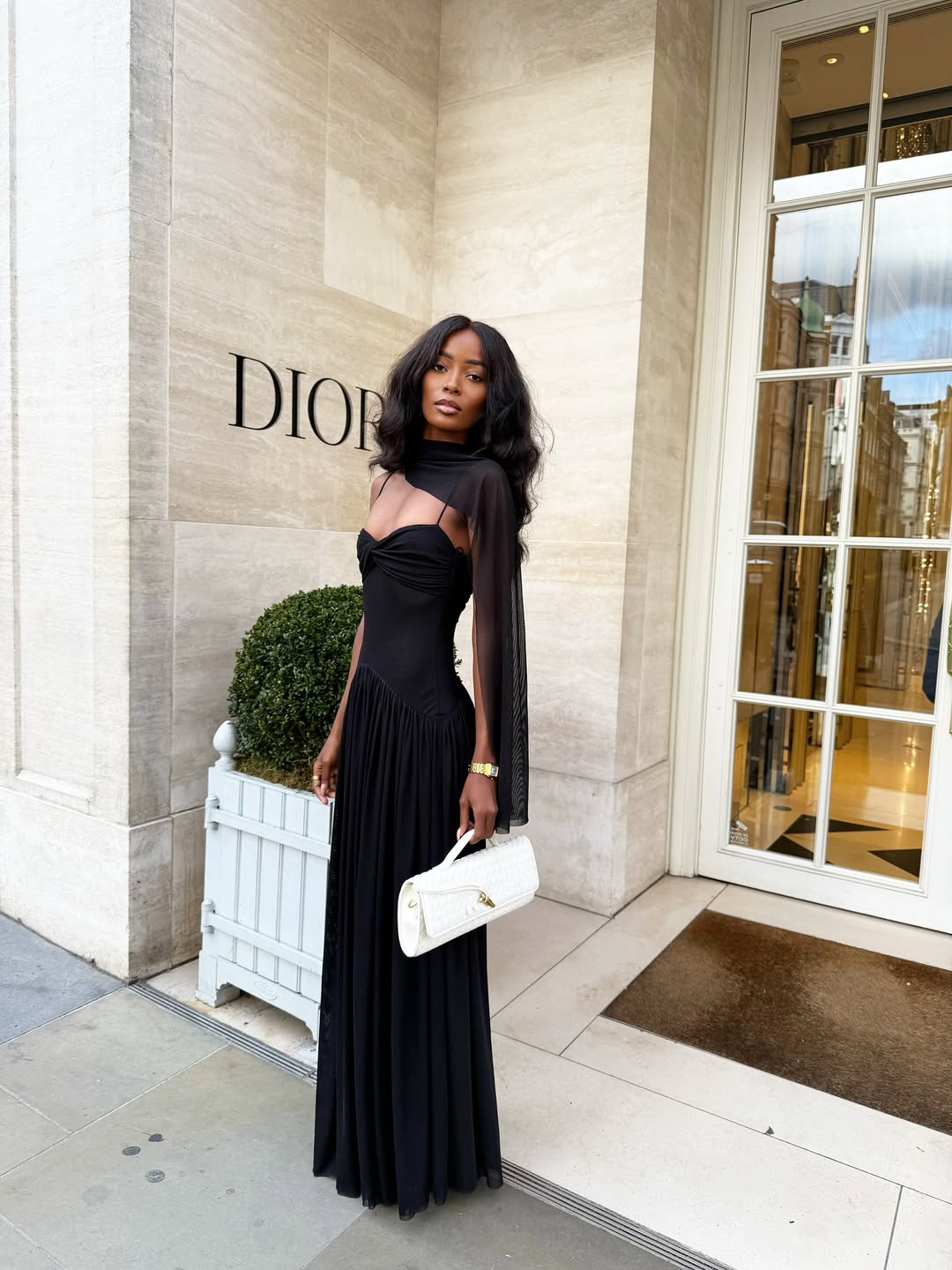 Black Evening Gown with Sheer Sleeve Black Evening Gown with Sheer Sleeve — Black Dress Outfits