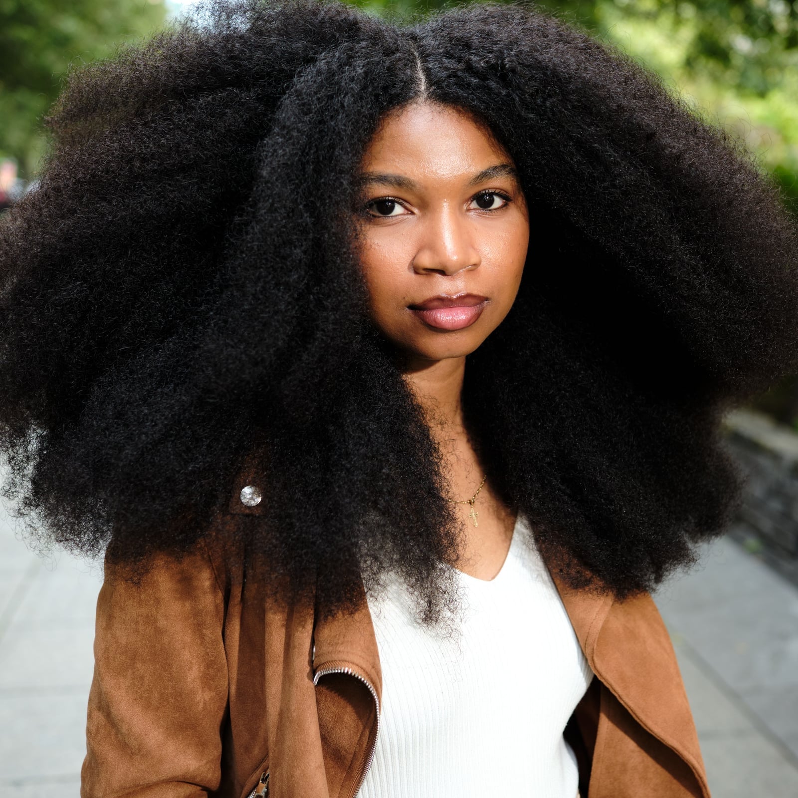 Mid-Back Length Voluminous Afro, Coily — Black Hair