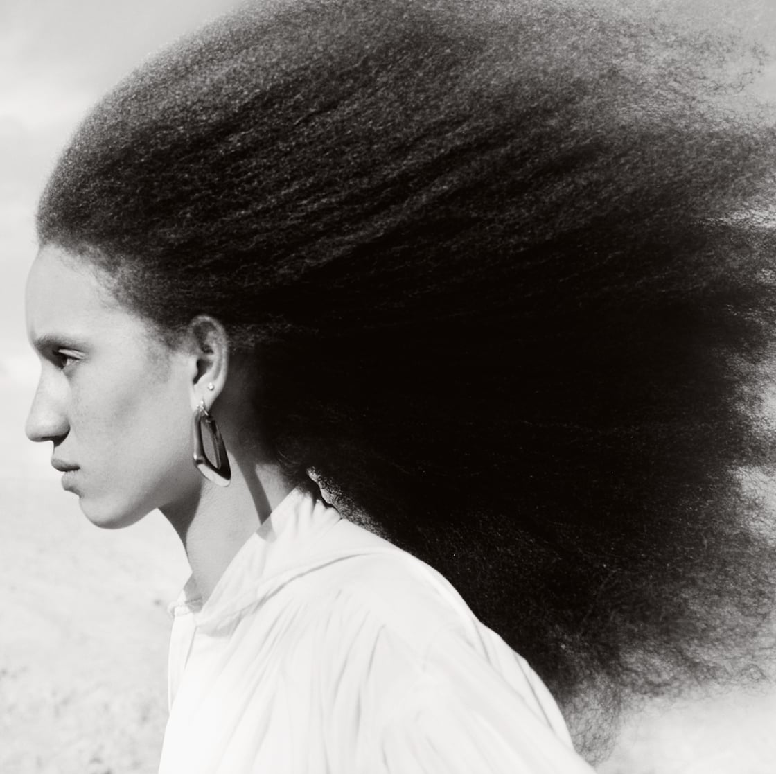 Voluminous Side-Swept Blowout — Black Hair