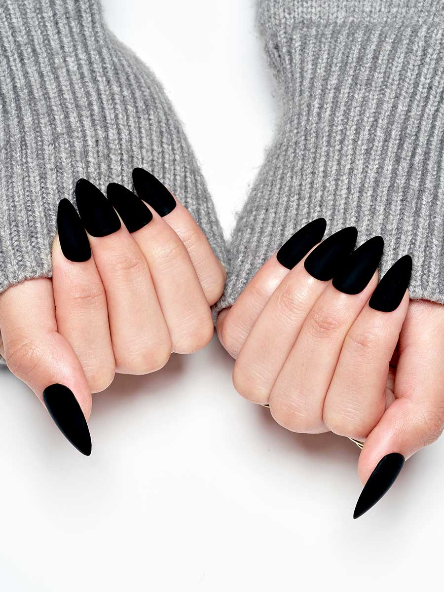Long Stiletto Matte Black Nails Long Stiletto Matte Black Nails